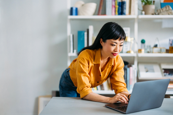 Customer using online banking
